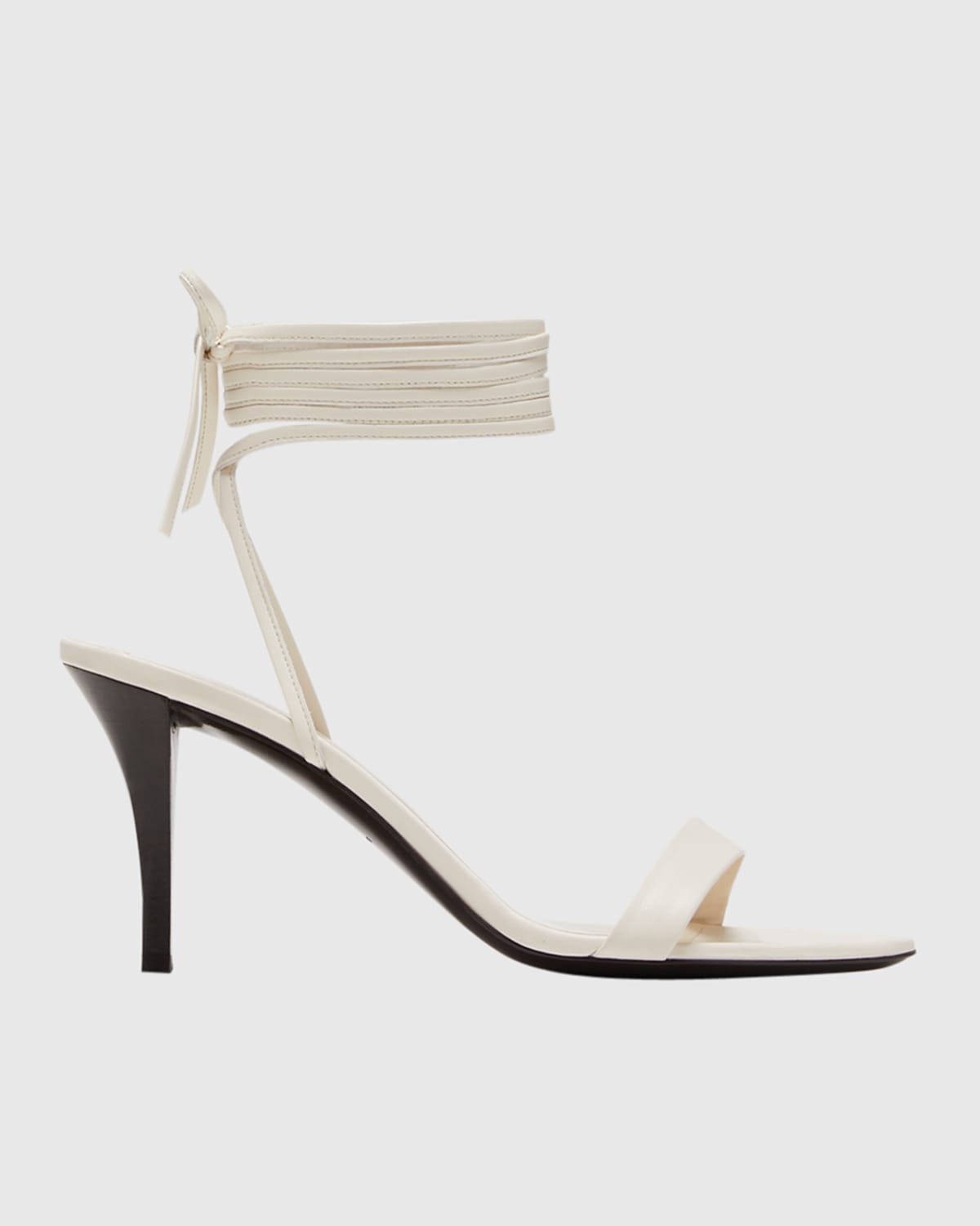 The Row Ankle-tie Leather Gladiator Sandals In Milk