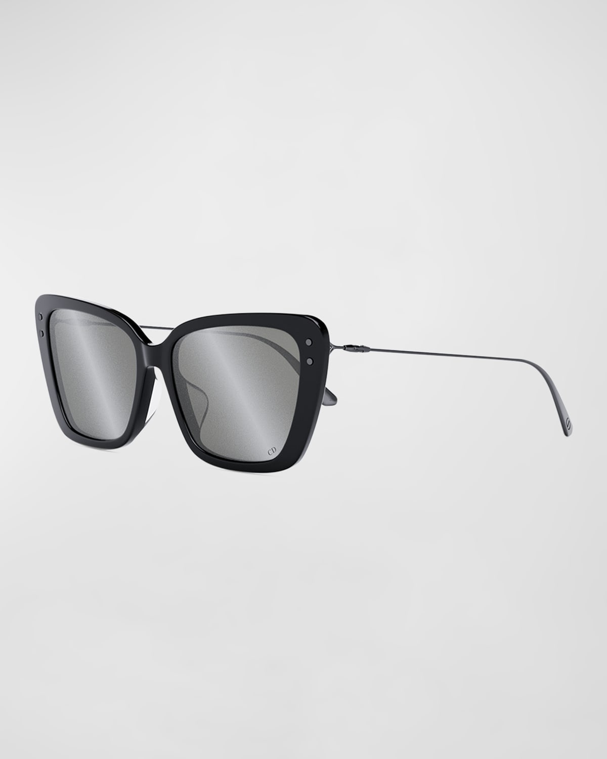 Dior Miss B5i 54mm Butterfly Sunglasses In Shiny Black Smoke