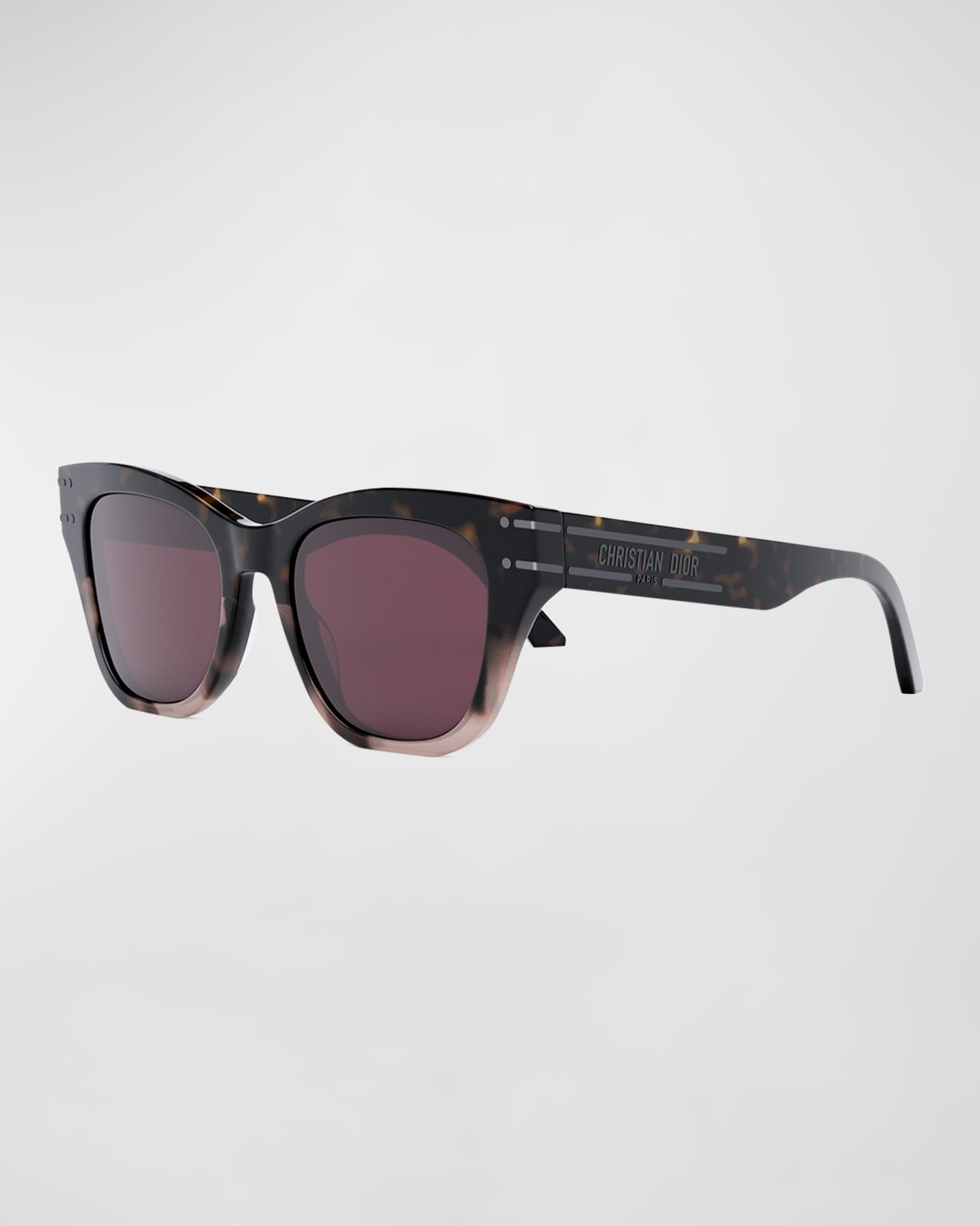 Dior Signature B4i Havana Acetate Butterfly Sunglasses In Dark Havana