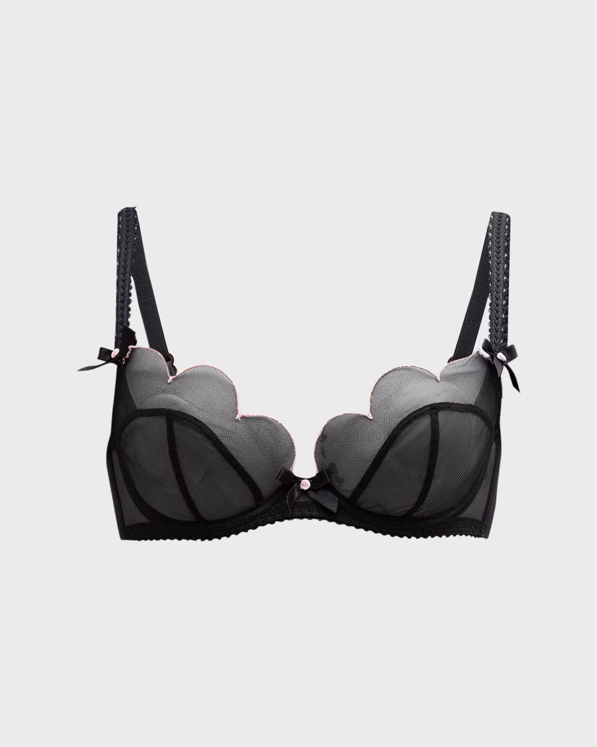 Shop Agent Provocateur Lorna Scalloped Mesh Bra In Blackpink