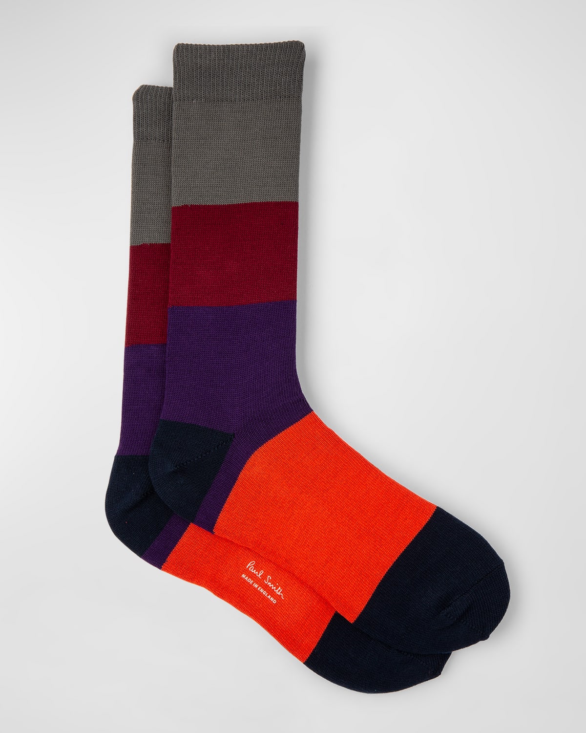 PAUL SMITH MEN'S COLOR BLOCK CREW SOCKS 