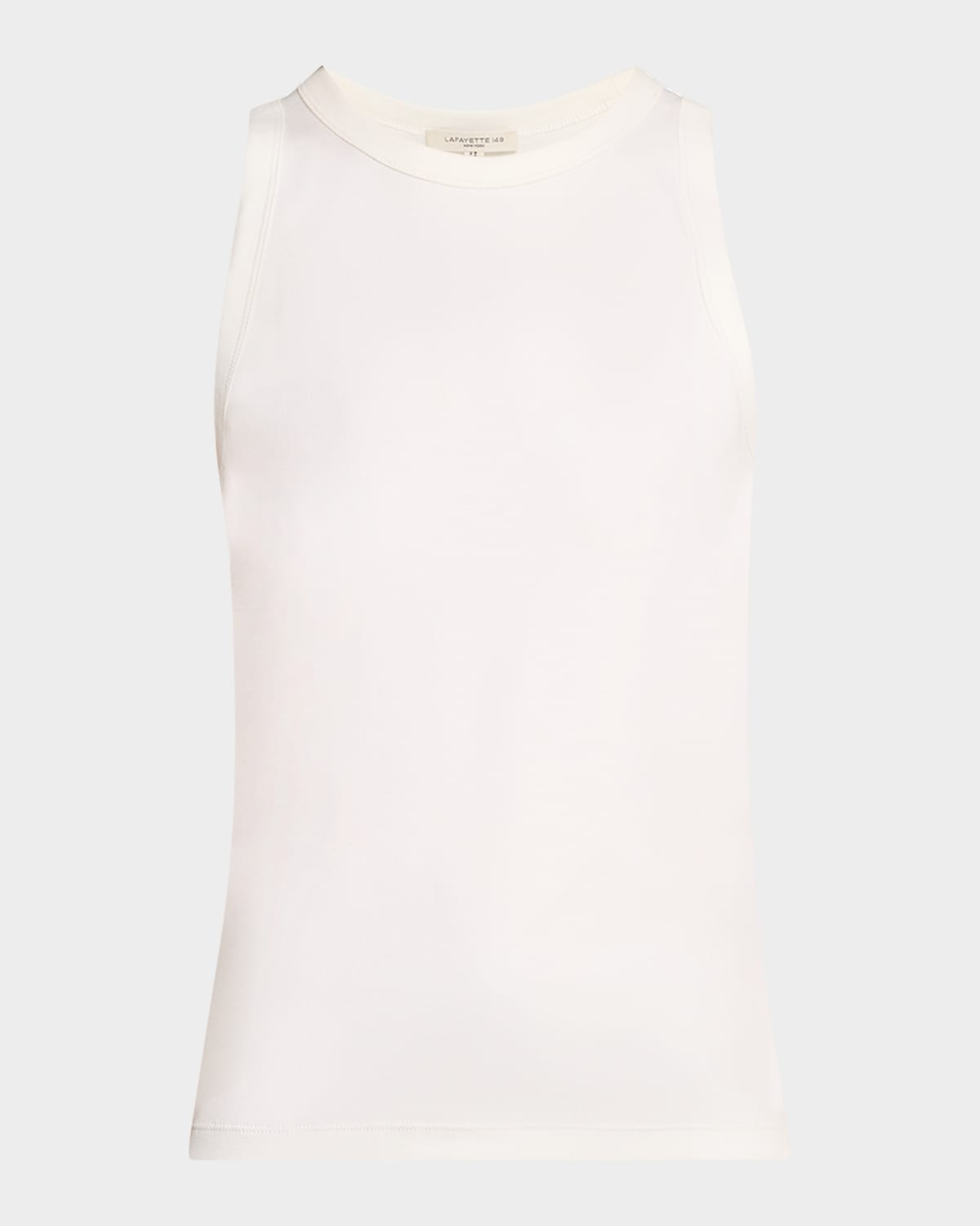 Shop Lafayette 148 Swiss Cotton Rib Racerback Tank In White