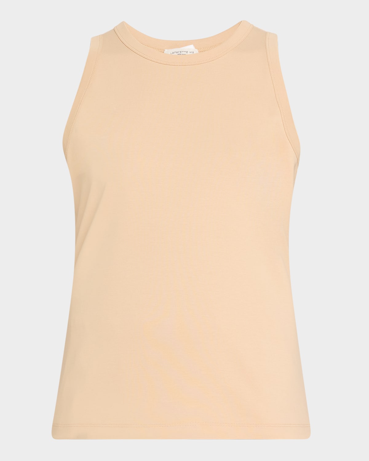 Lafayette 148 Swiss Cotton Rib Racerback Tank In Dune