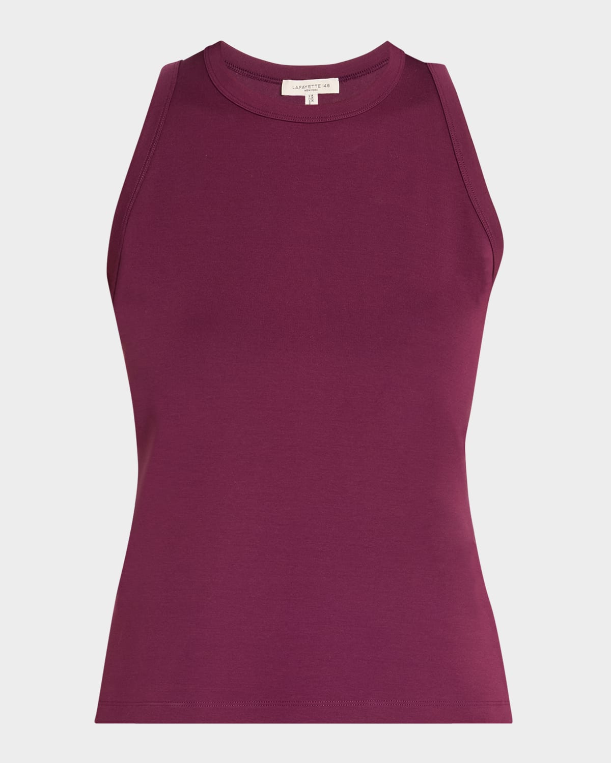 Lafayette 148 Swiss Cotton Rib Racerback Tank In Purple