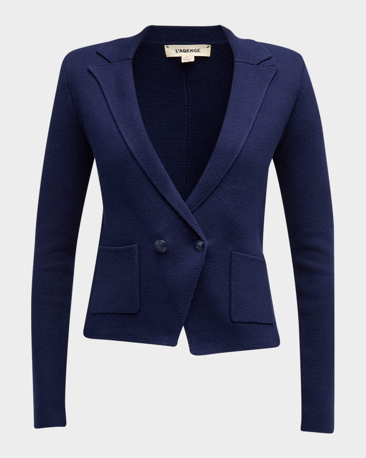 L'agence Sofia Cotton Blend Cardigan Blazer In Midnight