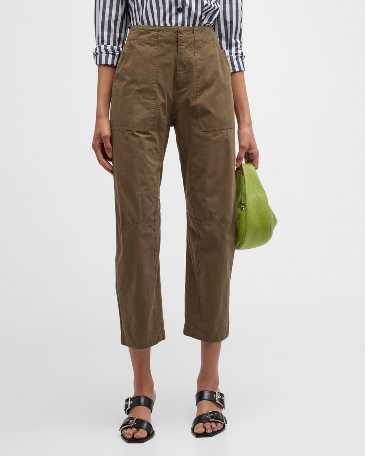 Shop Rag & Bone Leyton Workwear Ankle Pants In Olive Gree