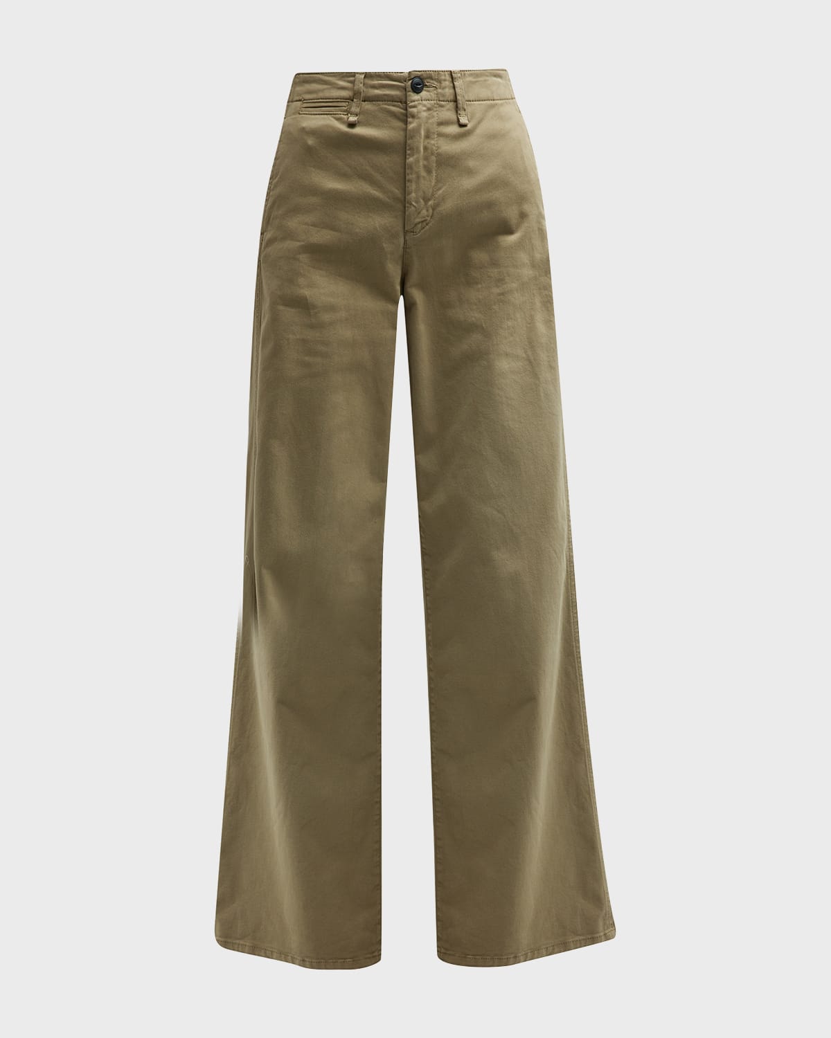 Shop Rag & Bone Sofie Wide-leg Chino Pants In Khaki