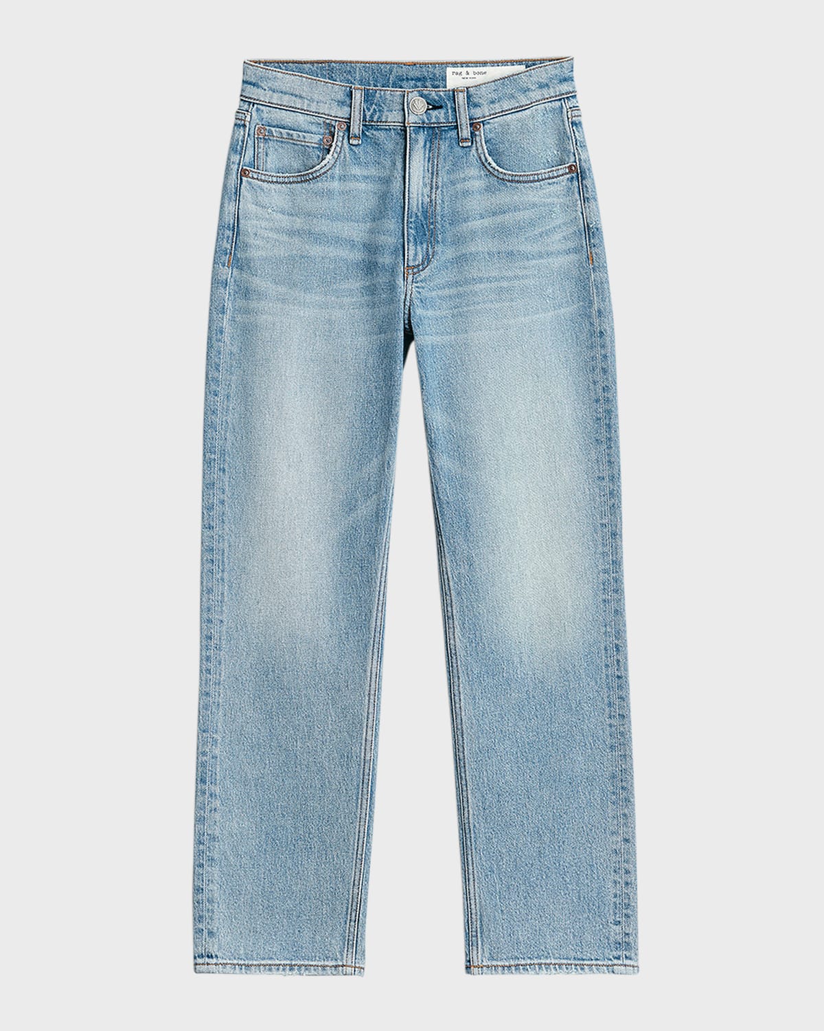 Shop Rag & Bone Harlow Mid-rise Straight Jeans In Lou1