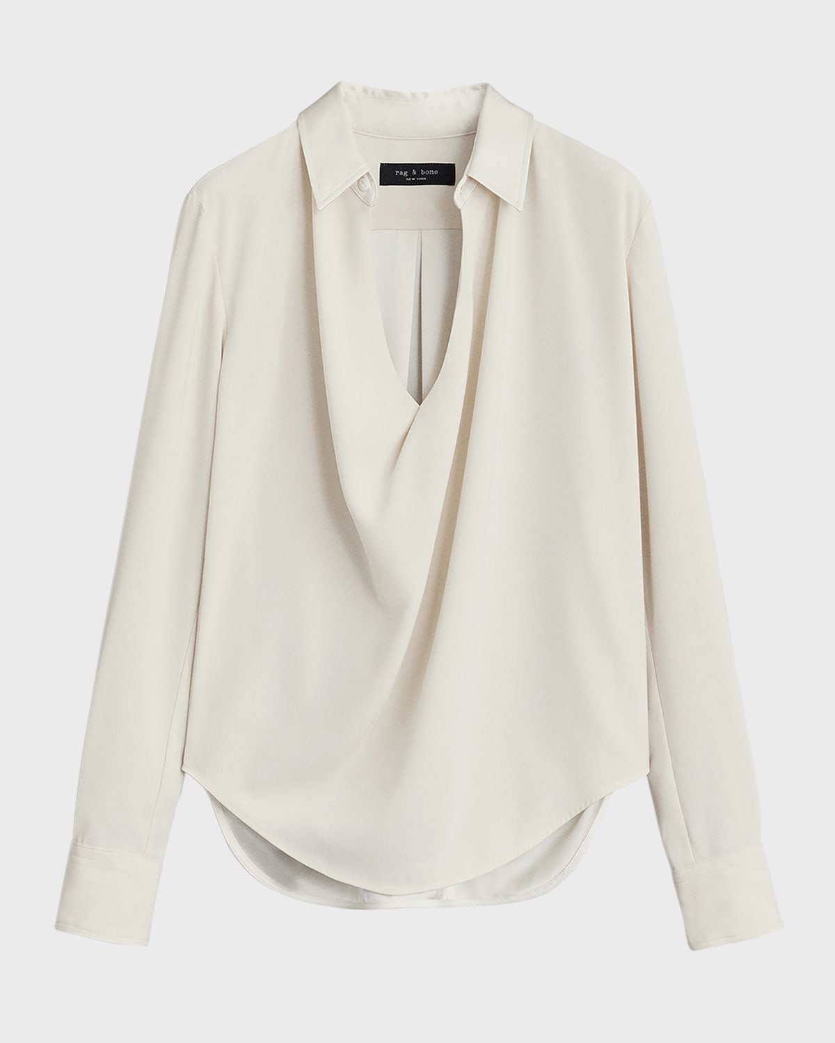 Phillipa Draped Long-Sleeve Blouse