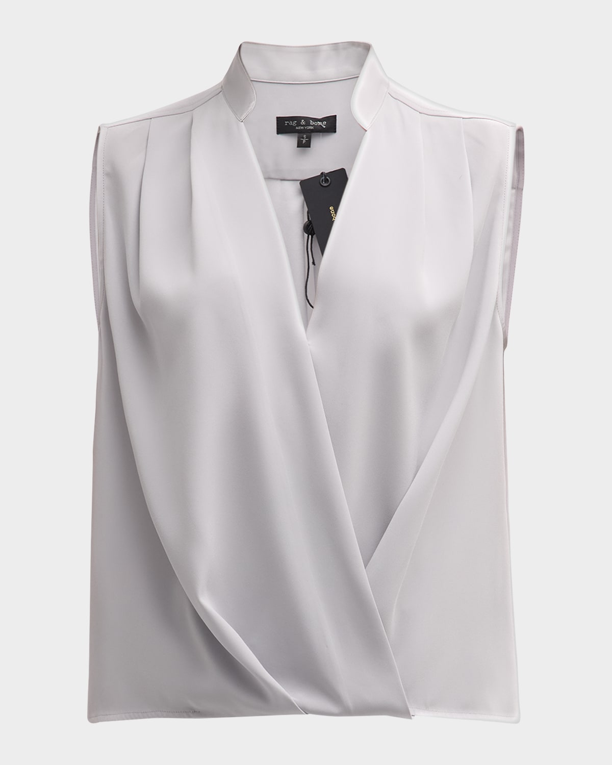 Rag & Bone Meredith Sleeveless Surplice Top In Light Grey