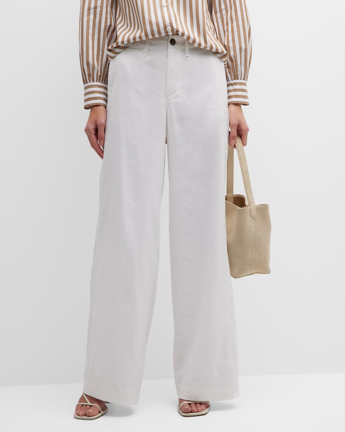Rag & Bone Featherweight Andi High Rise Wide Leg Jeans Ecru In White
