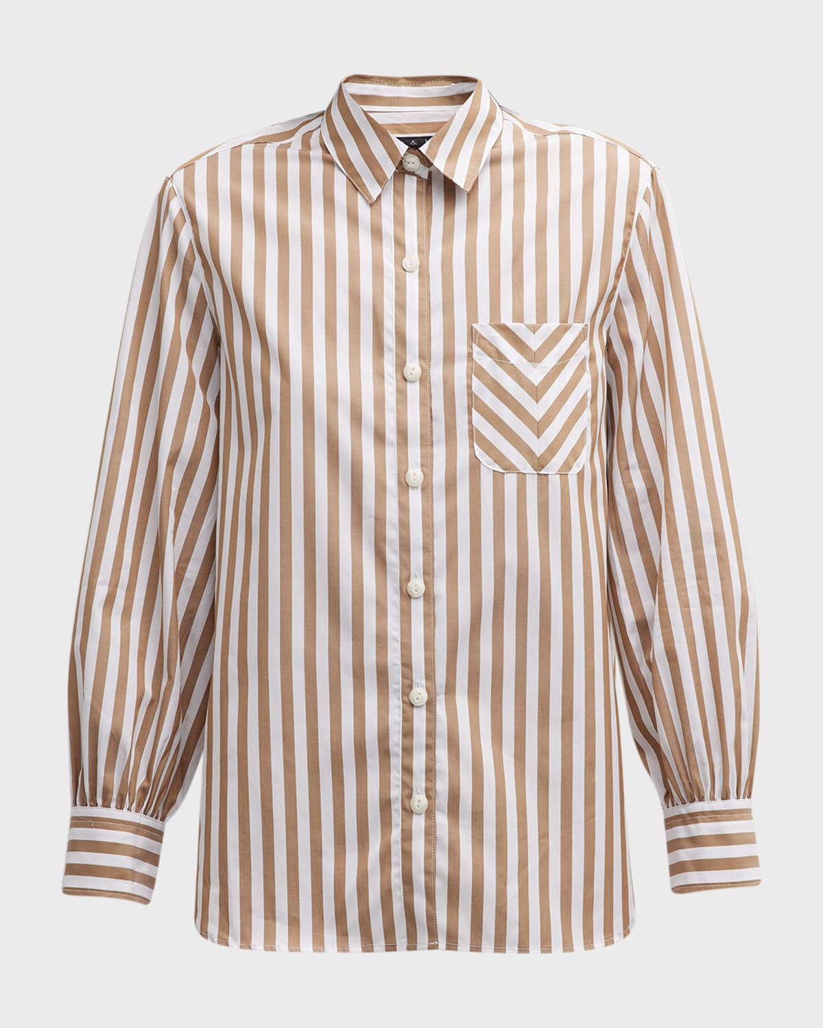 Shop Rag & Bone Maxine Striped Button-front Shirt In Brwstripe