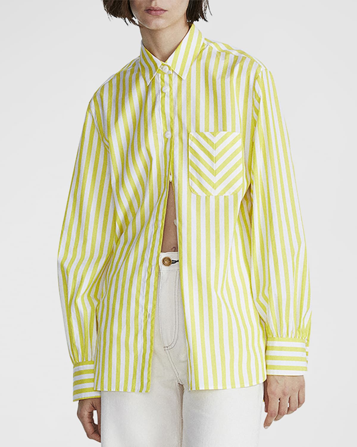 Rag & Bone Maxine Striped Button-front Shirt In Frshlmstrp