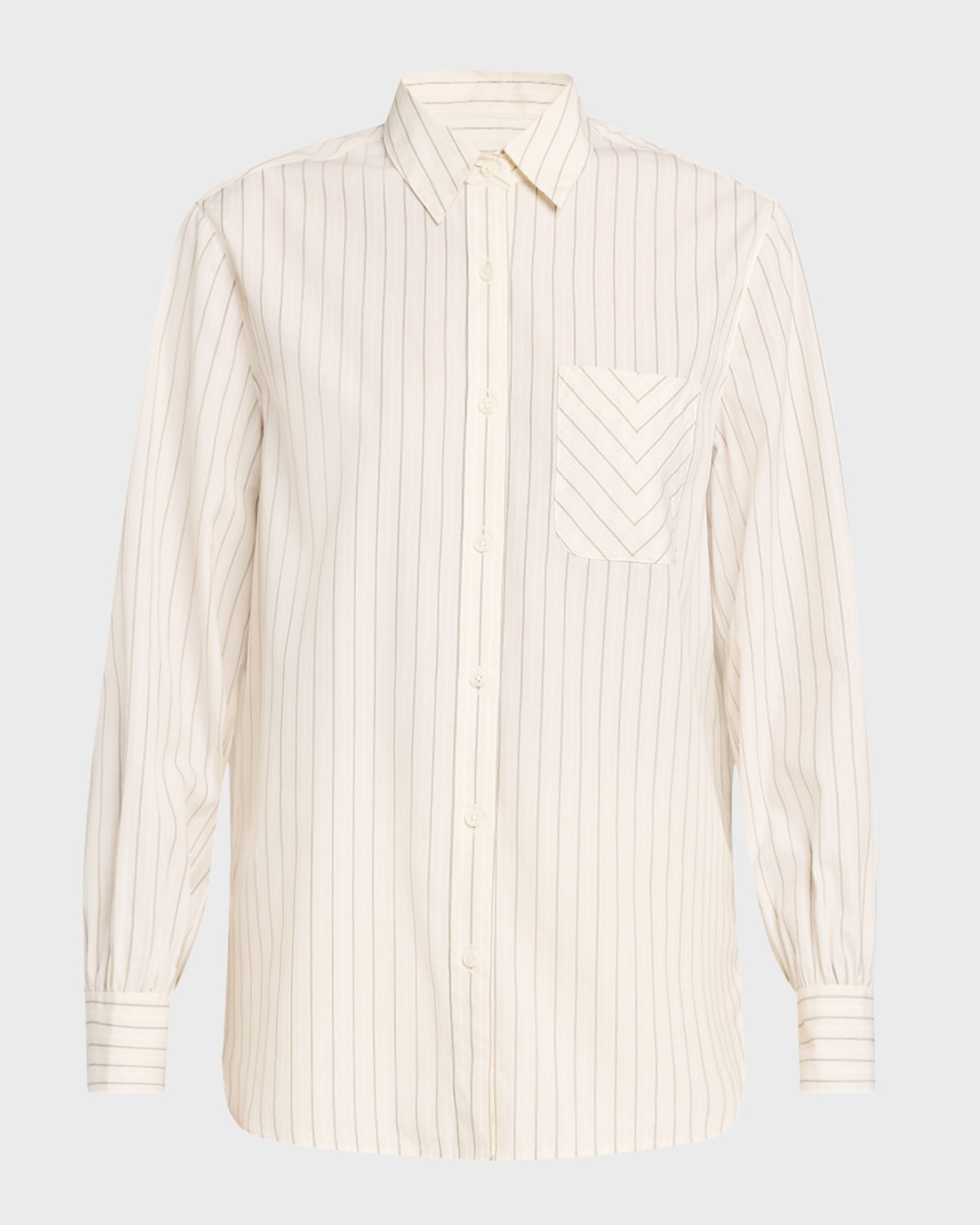 Rag & Bone Maxine Striped Button-front Shirt In Ivrystripe