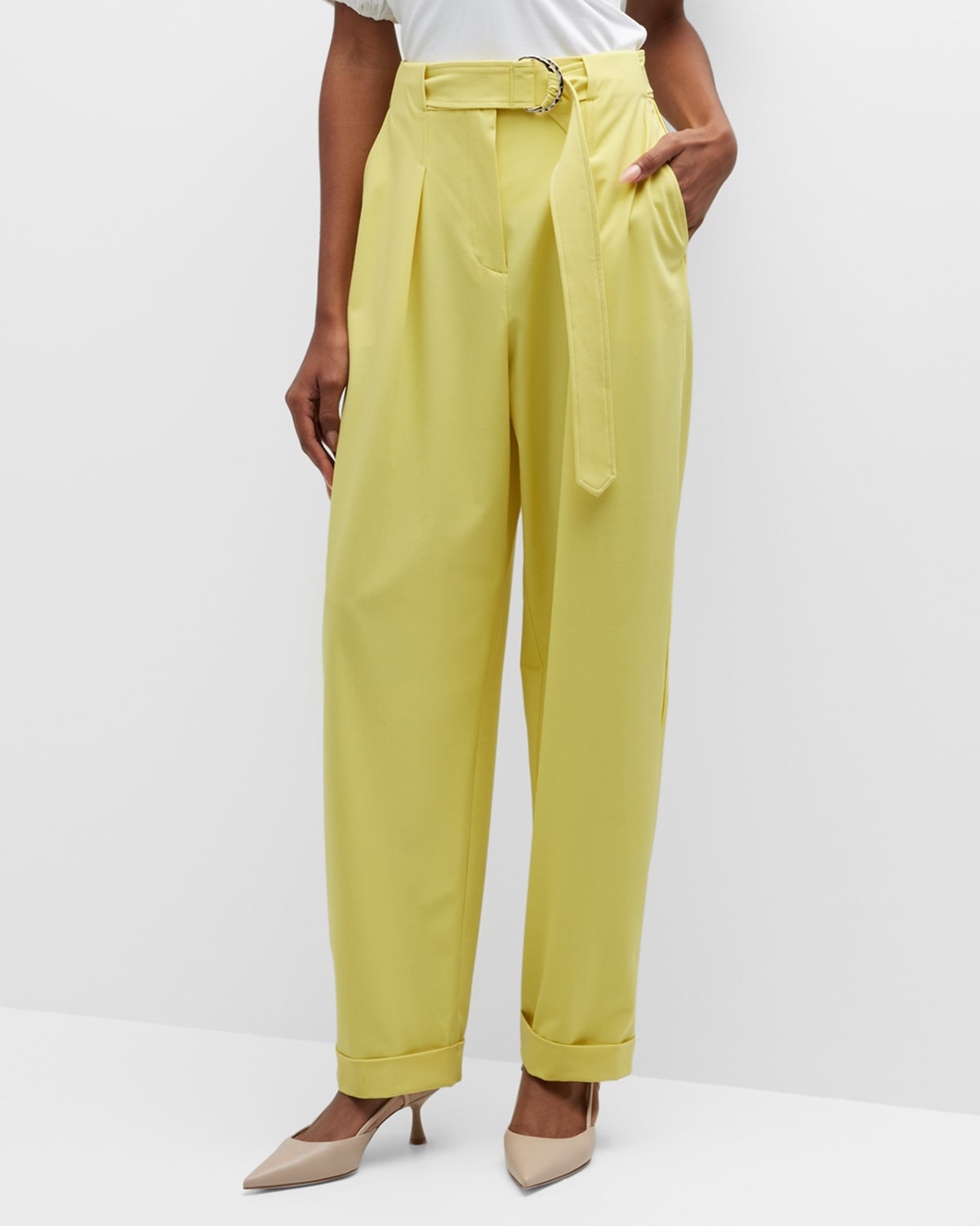 Tyler Belted Pleated Twill Pants