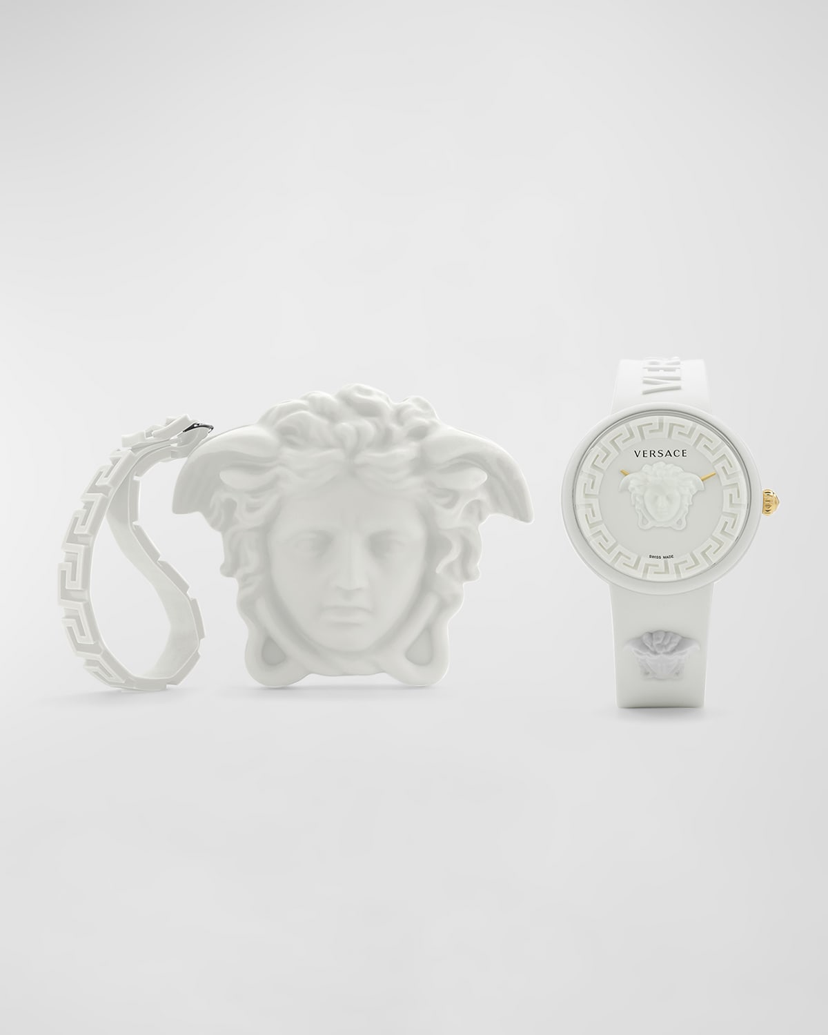 Versace Unisex Medusa Pop White Silicone Watch, 39mm