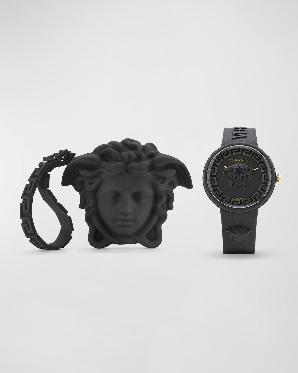 Versace Unisex Medusa Pop Black Silicone Watch, 39mm