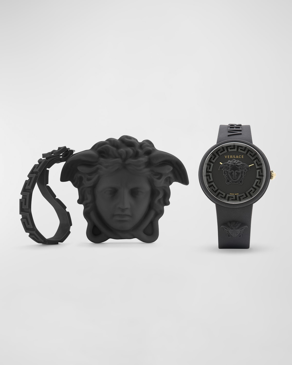 Shop Versace Unisex Medusa Pop Black Silicone Watch, 39mm