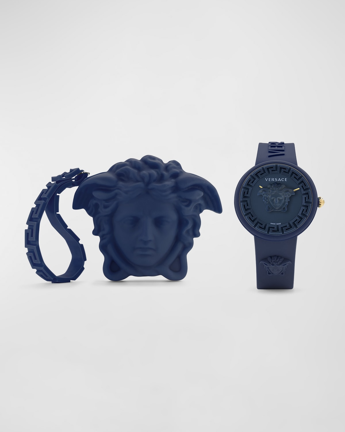 Versace Unisex Medusa Pop Navy Silicone Watch, 39mm