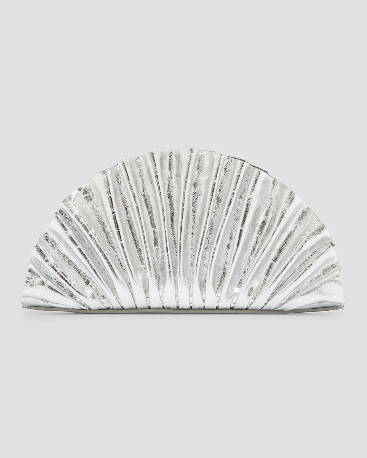 Shop Cult Gaia Nala Mini Shell Metallic Clutch Bag In Silver