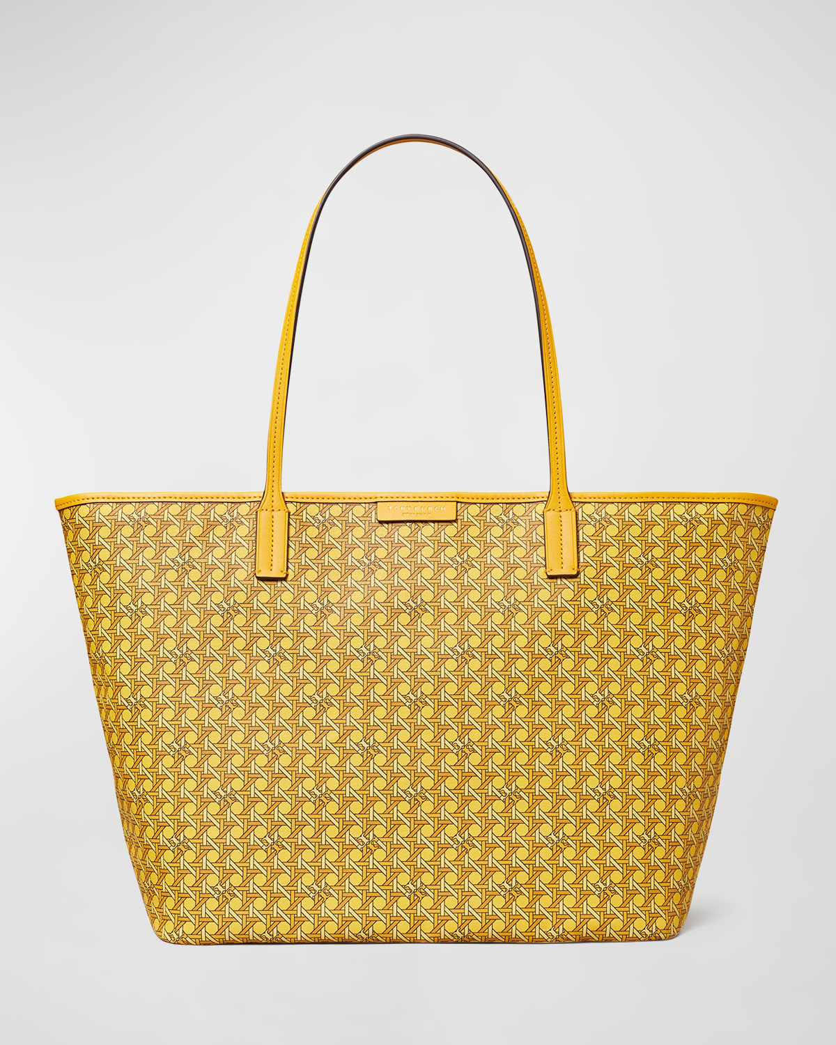 Tory Burch Every-ready Woven Monogram Tote Bag In Sunset Glow