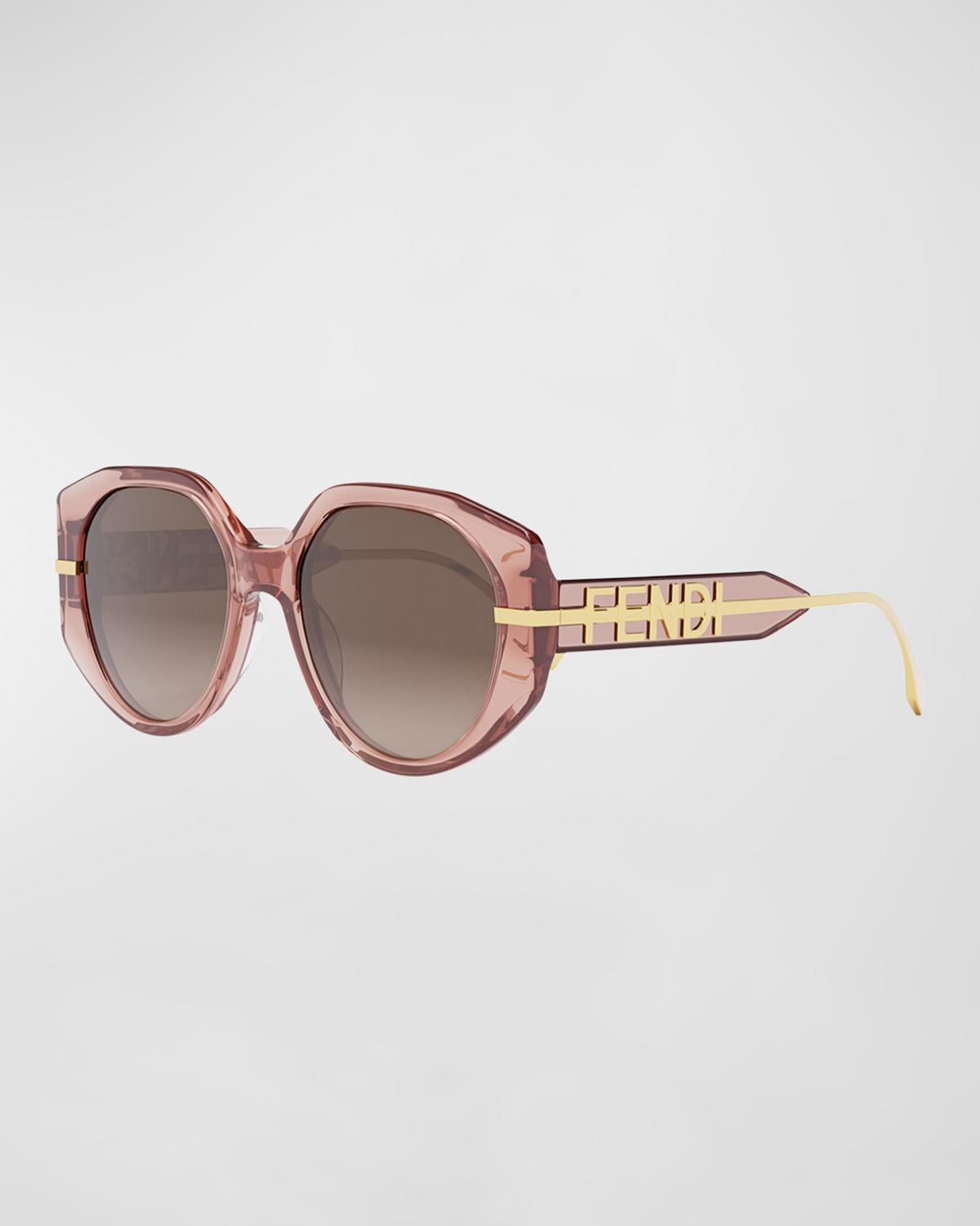 Fendi The Fendigraphy 54mm Oval Sunglasses in Shiny Pink 