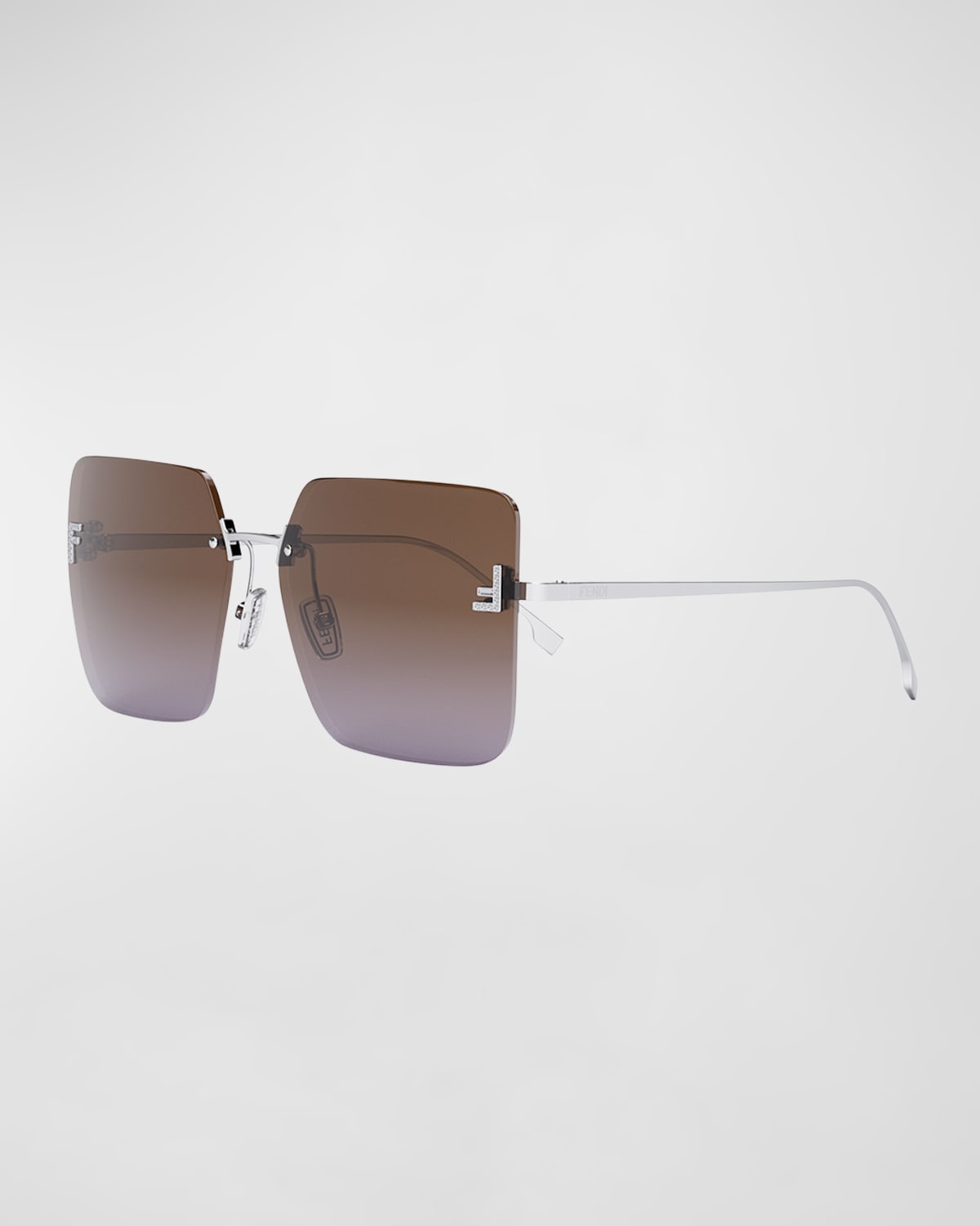 F Monogram Rimless Metal Butterfly Sunglasses