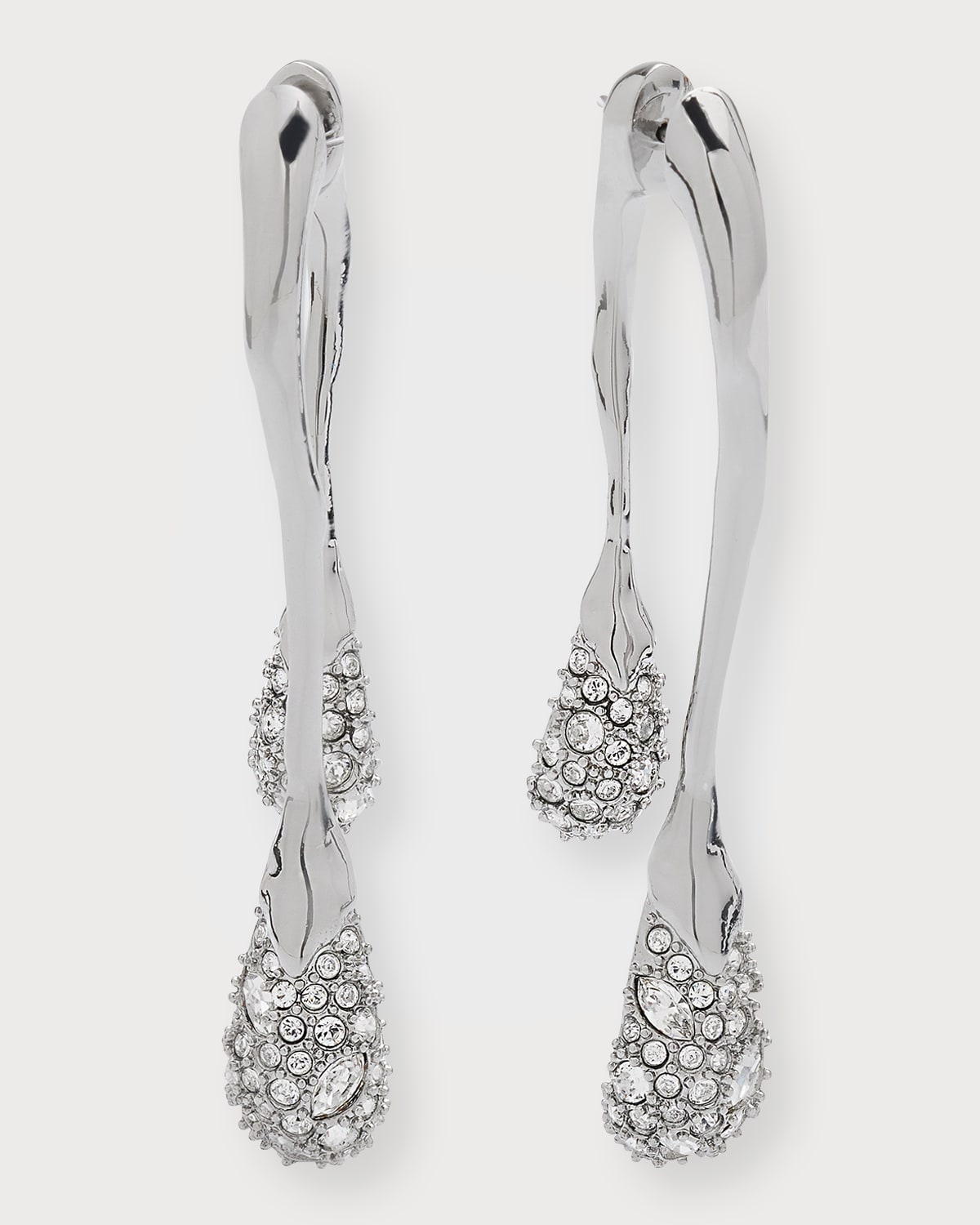 Solanales Front-Back Double Drop Crystal Earrings