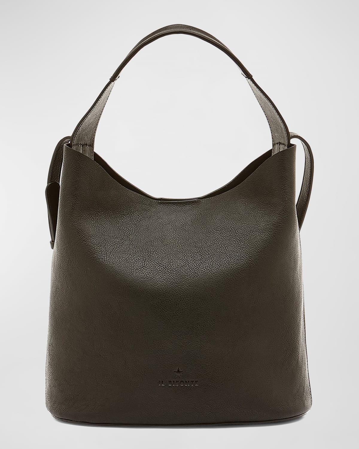 Il Bisonte Le Laudi Leather Bucket Bag In Black