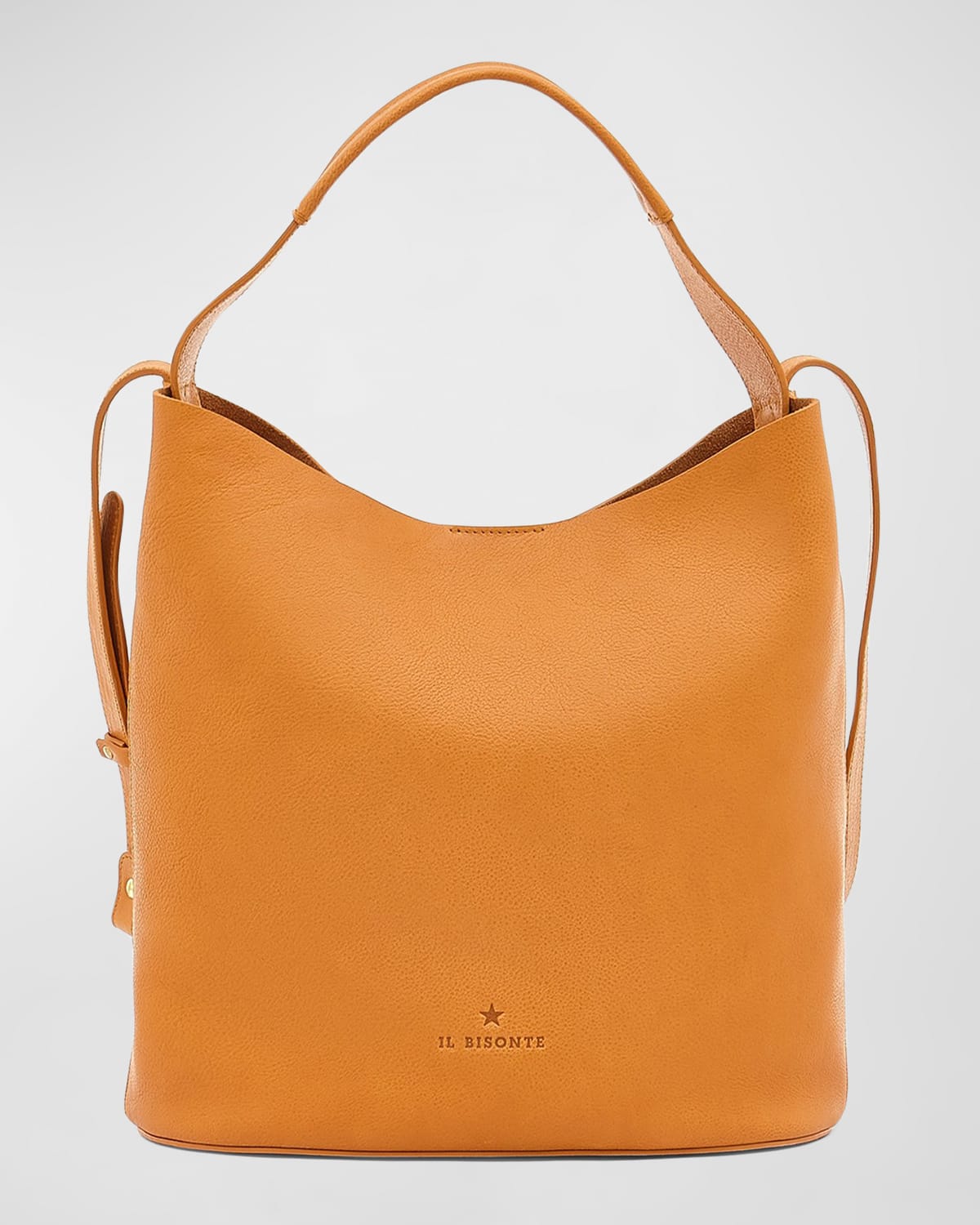 Il Bisonte Le Laudi Leather Bucket Bag In Natural