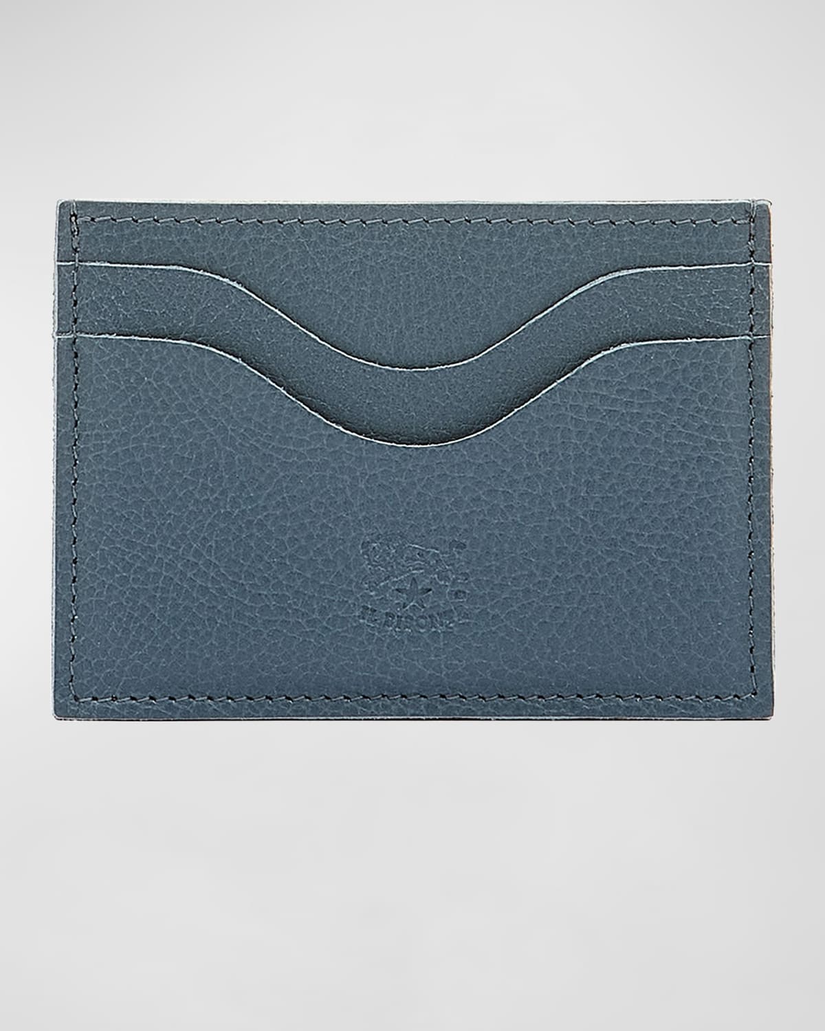 Il Bisonte Salina Leather Card Holder In Blue