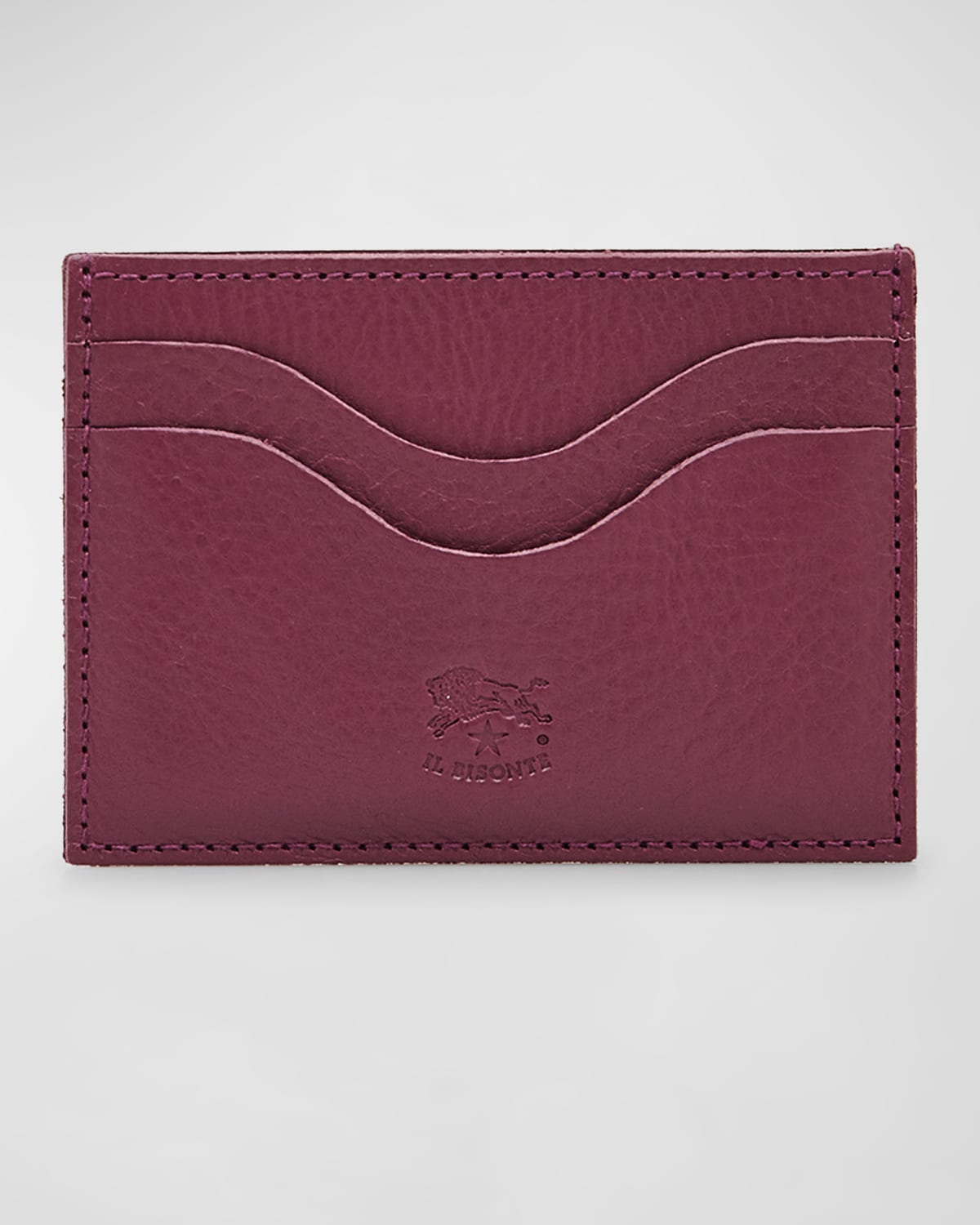 Il Bisonte Salina Leather Card Holder In Iris