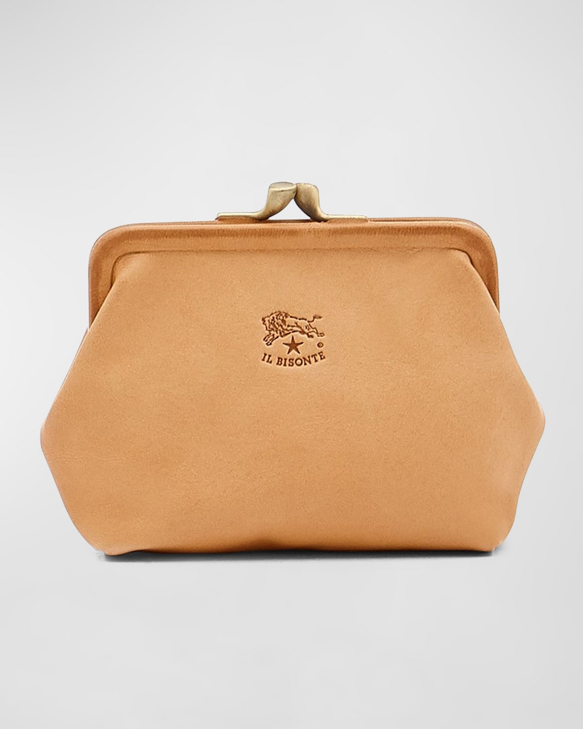 Il Bisonte Classic Leather Coin Case In Natural