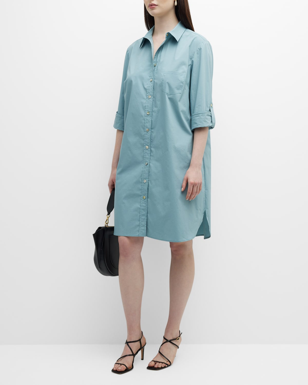Plus Size Alex Side-Slit Weathercloth Shirtdress