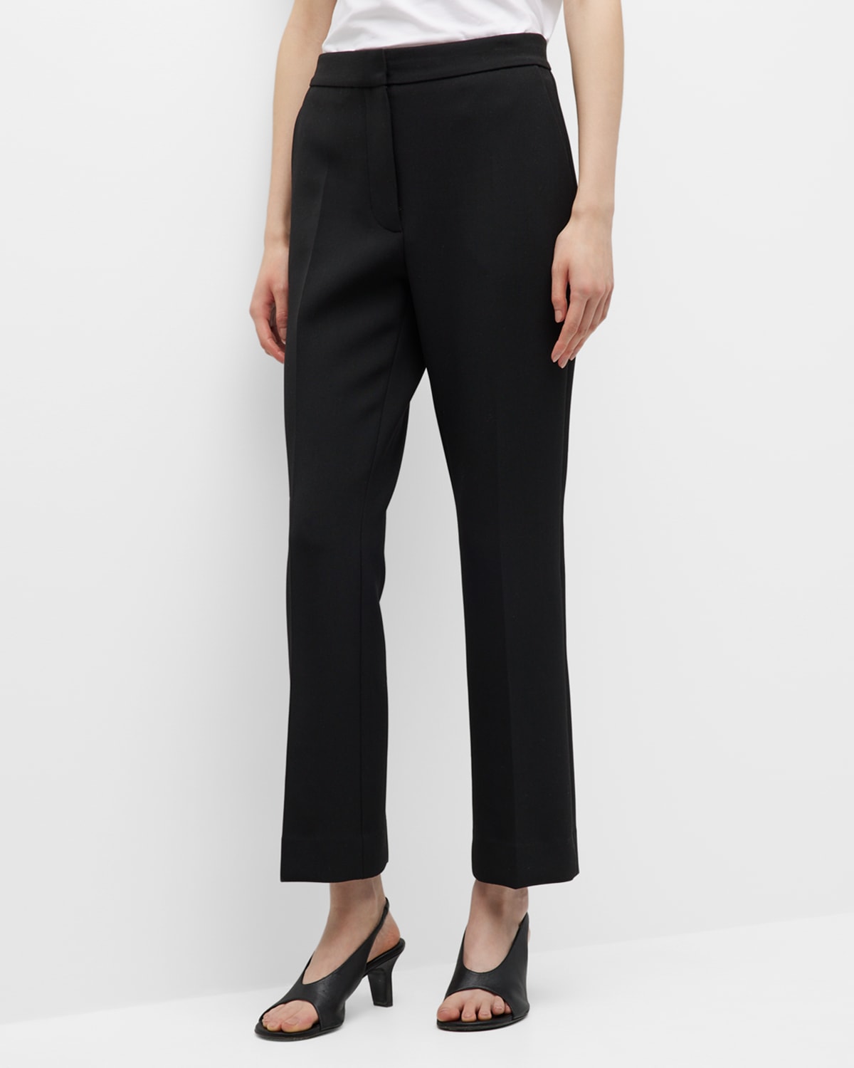 Straight-Leg Ankle Stretch Crepe Suiting Pants