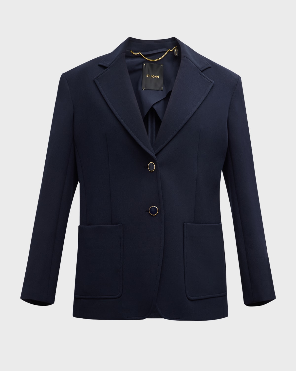ST JOHN STRETCH CREPE SINGLE-BREASTED SUITING JACKET 