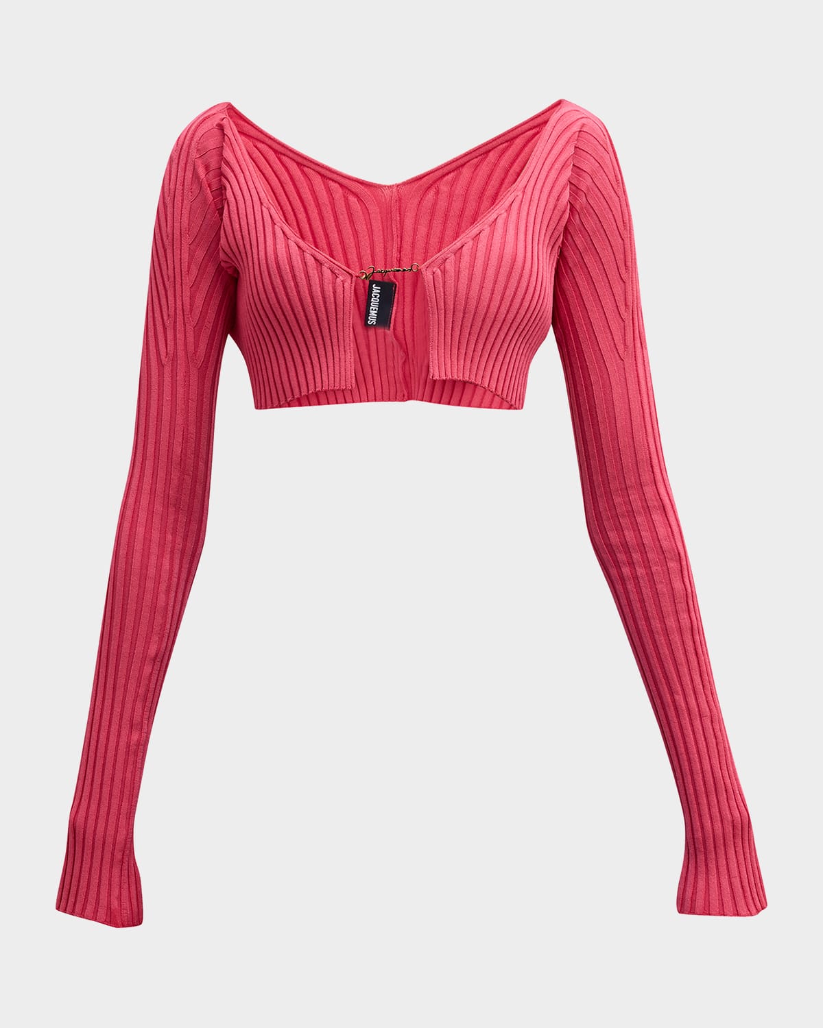 Jacquemus La Maille Pralu Cropped Cardigan In Pink
