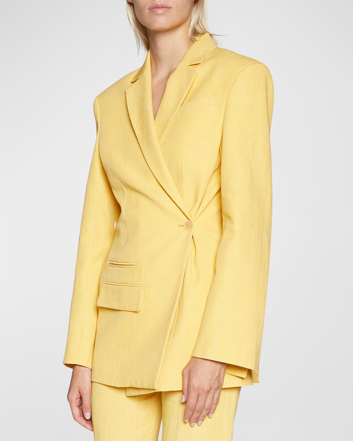 Jacquemus La Veste Tibau Crossover Blazer In Yellow