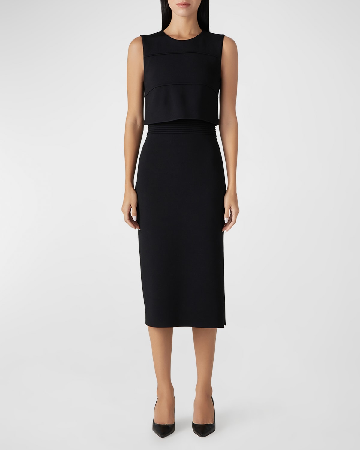 St john black knit cheap dress