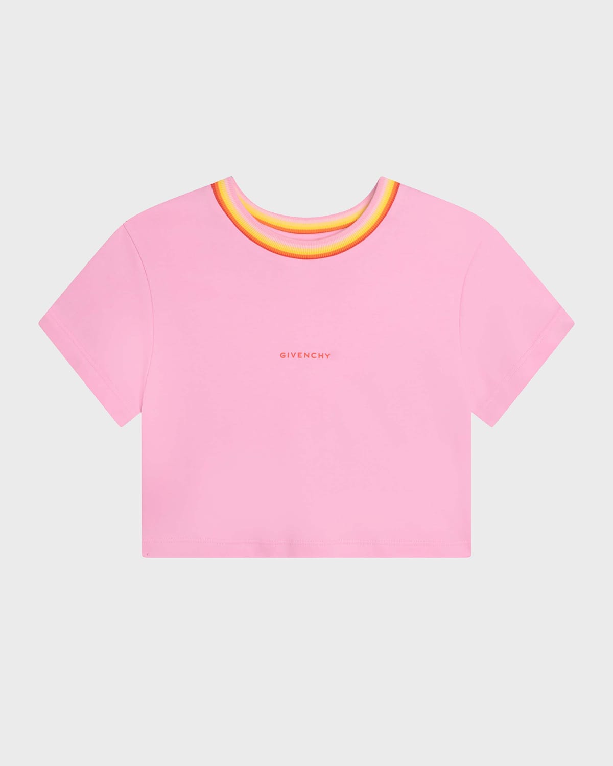 Girl's Cropped Micro Logo-Print T-Shirt, Size 4-6