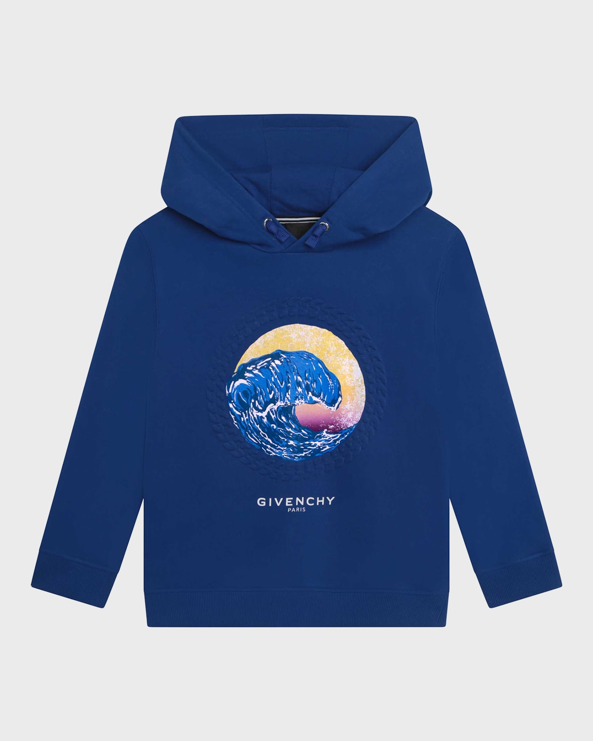Boy's Waves Embossed Chain Graphic Logo-Print Hoodie, Size 8-14