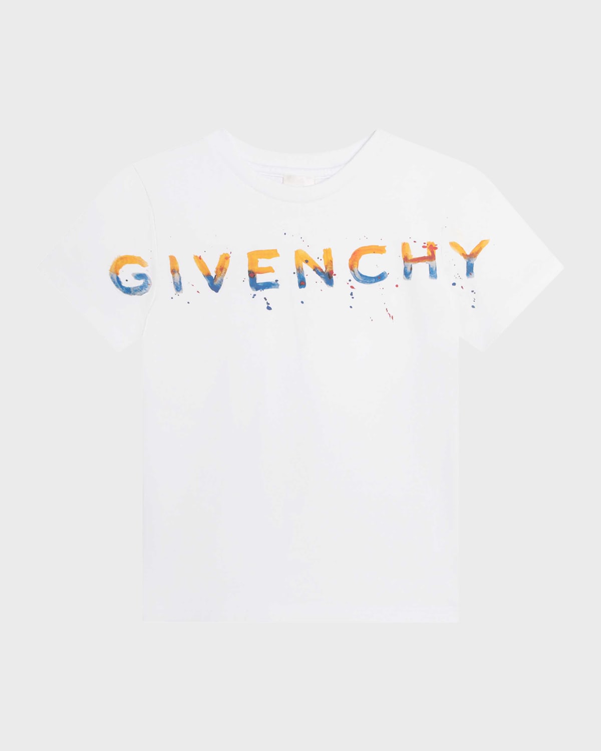 GIVENCHY BOY'S PAINTED LOGO-PRINT GRAPHIC T-SHIRT