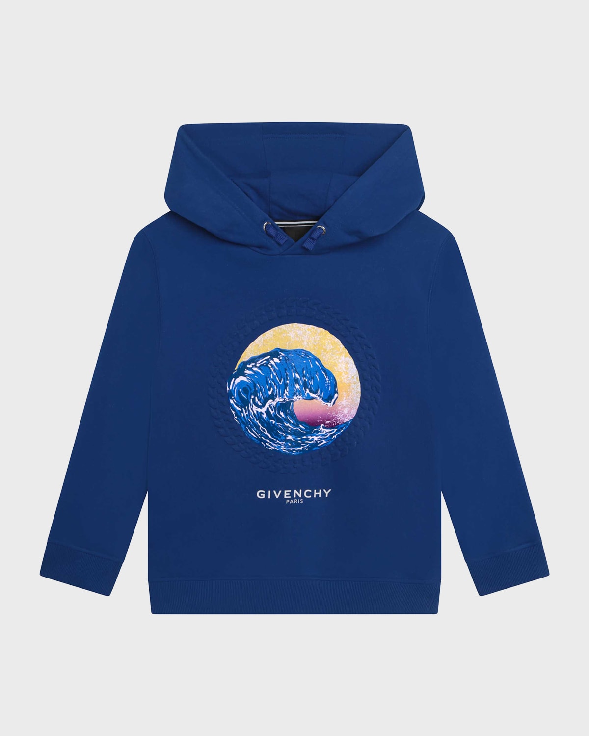 Boy's Waves Embossed Chain Graphic Logo-Print Hoodie, Size 4-6