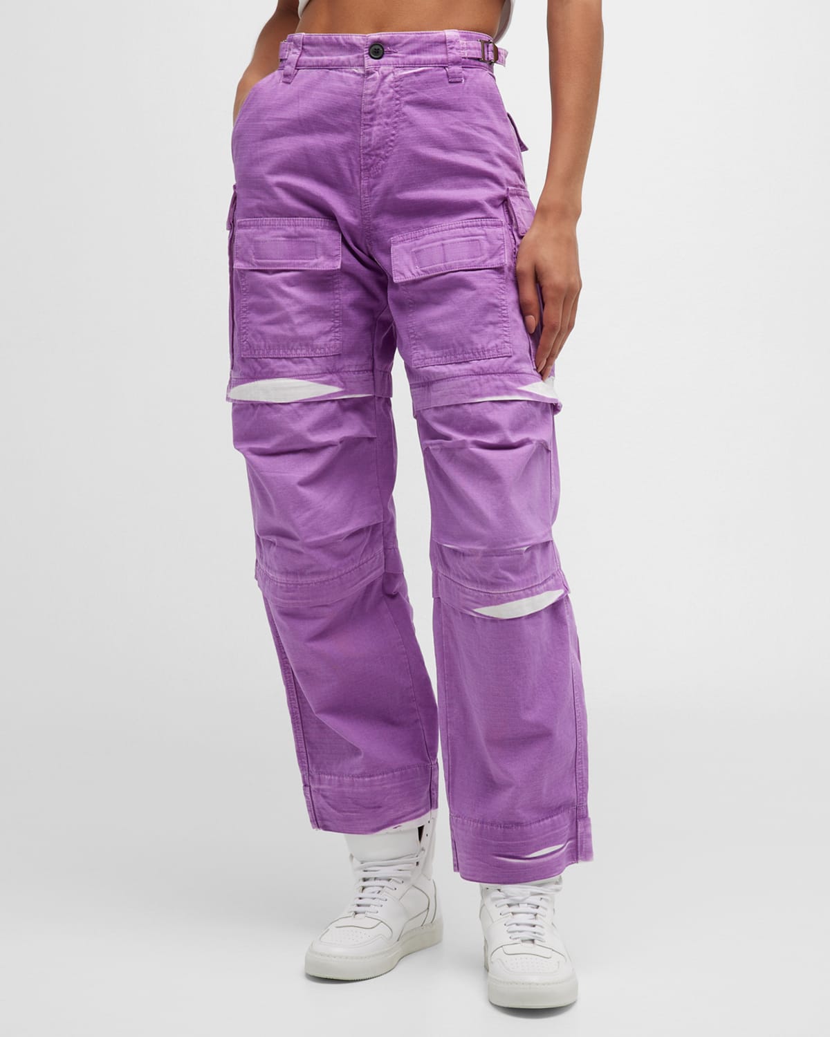 Shop Darkpark Julia Ripstop Cargo Pants In Acid Purple