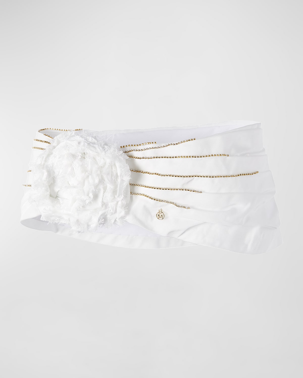 Maison Michel Hiromi Chains Bridal Headband In White