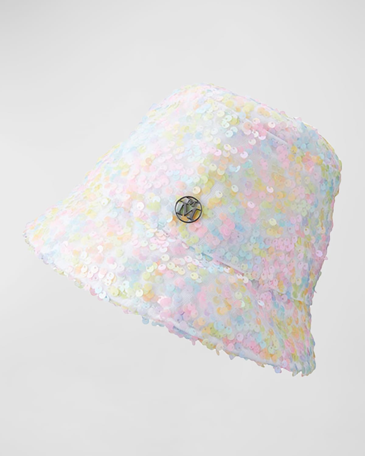 Shop Maison Michel Pastel Sequins Bucket Hat In Baby Pink