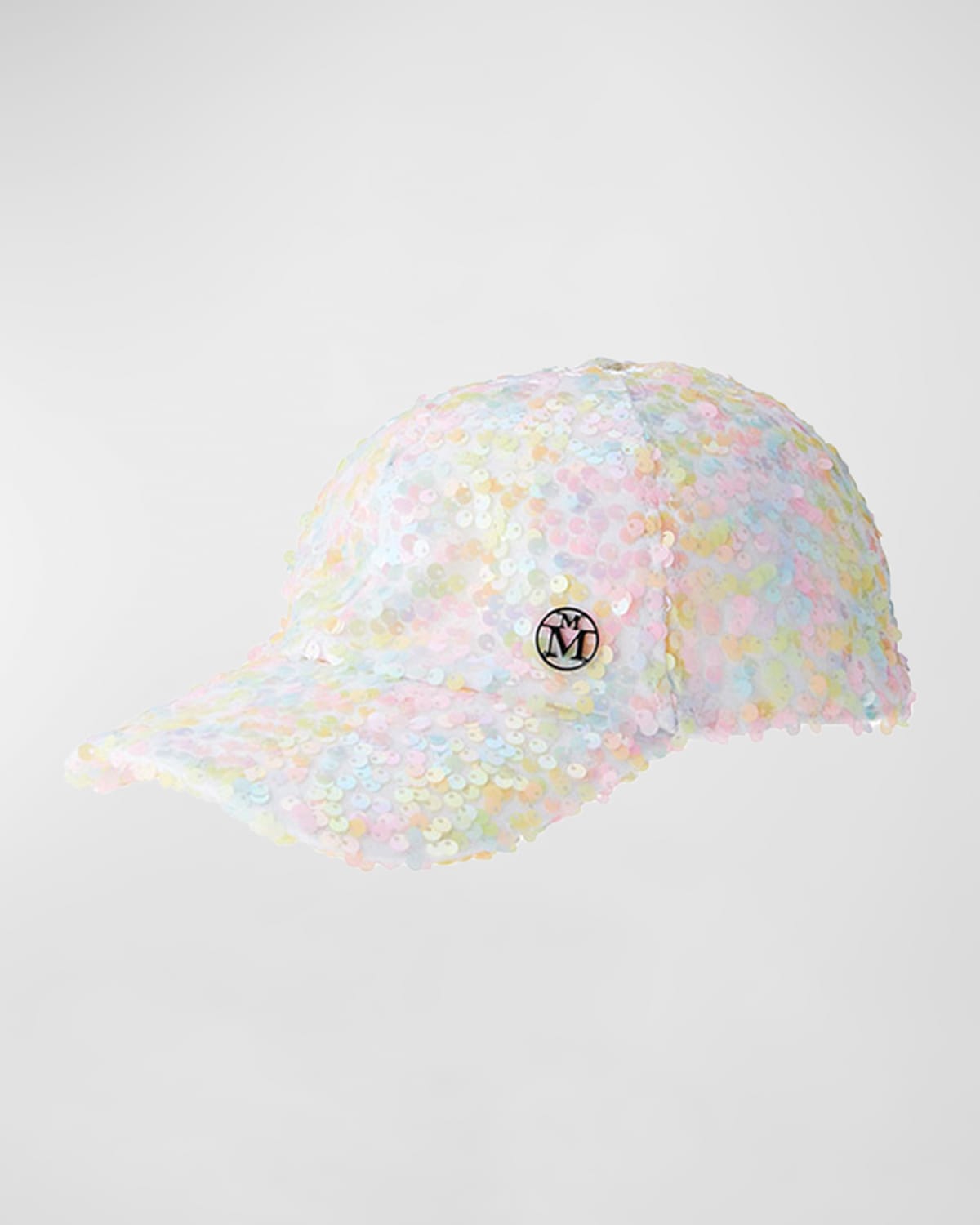 Maison Michel ‘tiger' Pastel Sequins Baseball Cap In Baby Pink