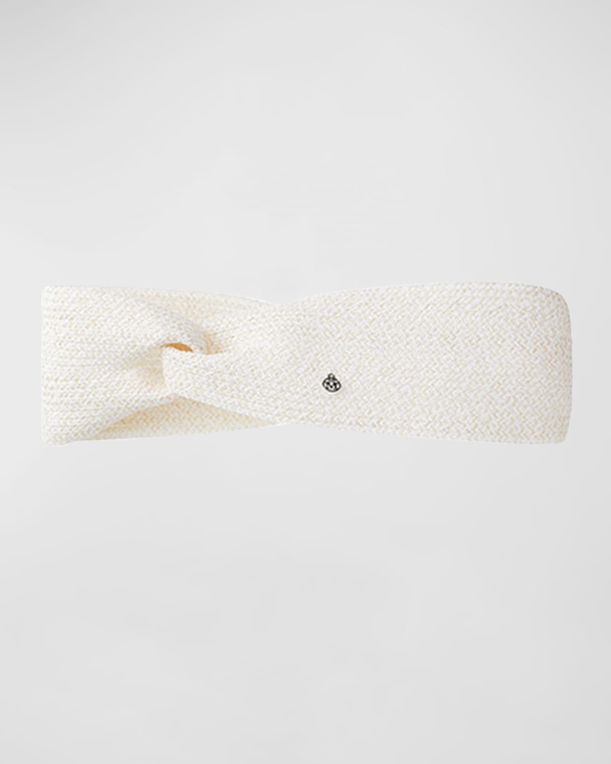 Maison Michel Twist Hemp Straw Headband In White