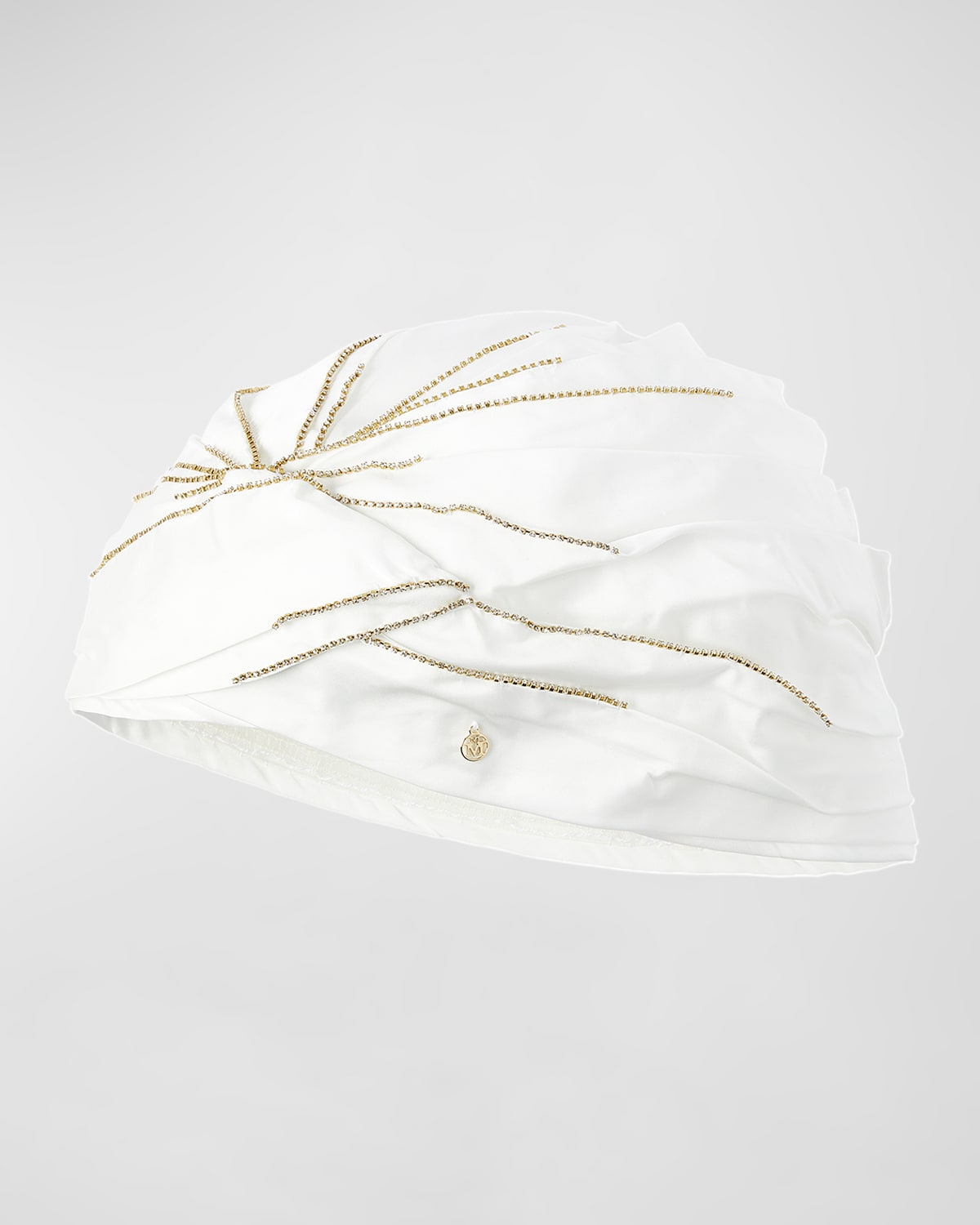 Maison Michel Carrie Chains Bridal Turban In White