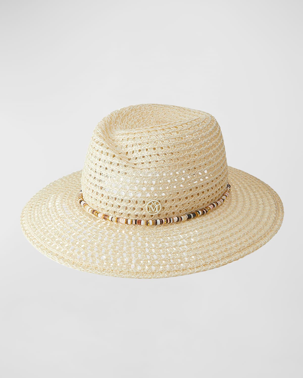 Maison Michel Bianca Bead-embellished Straw Sun Hat In White